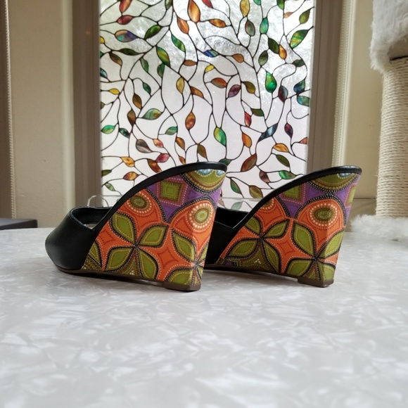 ::FINAL::SAM & LIBBY Colorful Platform Wedge  Sz 8 - Picture 4 of 6